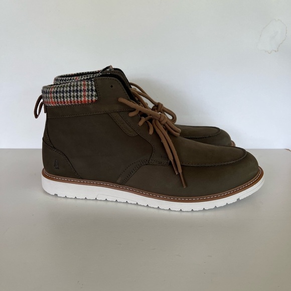 Hush Puppies Men’s Jenson Boots Classic Comfort Leather in Olive Green, size 13 - Picture 2 of 12